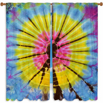 Close Up Shot Of Tie Dye Fabric Texture Background Window Curtains 64399028