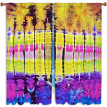 Close Up Shot Of Tie Dye Fabric Texture Background Window Curtains 64399789