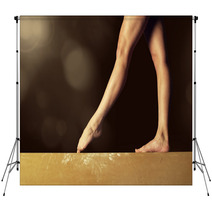 Close View Of A Gymnast Legs On A Balance Beam Backdrops 86306043