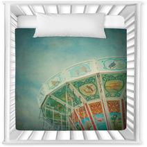 Closeup Of A Colorful Carousel With Textured Editing Nursery Decor 44253668
