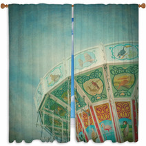 Closeup Of A Colorful Carousel With Textured Editing Window Curtains 44253668
