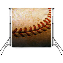 Closeup Of An Old, Used Baseball Backdrops 49893799