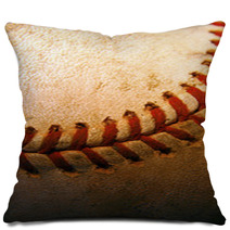 Closeup Of An Old, Used Baseball Pillows 49893799