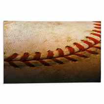 Closeup Of An Old, Used Baseball Rugs 49893799