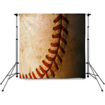 Closeup Of An Old, Weathered Baseball Backdrops 49893803