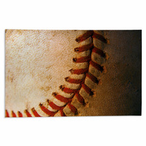 Closeup Of An Old, Weathered Baseball Rugs 49893803