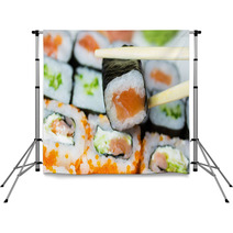 Closeup Of Maki Sushi Backdrops 68437710