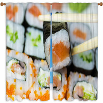 Closeup Of Maki Sushi Window Curtains 68437710