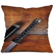Closeup Of Samurai Sword Pillows 61815146