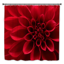 Closeup On Red Dahlia Flower Bath Decor 51400953