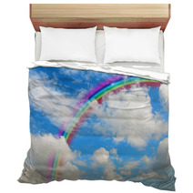 Clouds And Rainbow Bedding 65223203