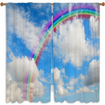 Clouds And Rainbow Window Curtains 65223203