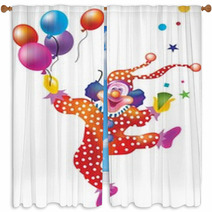 Clown, Buffoon, Illustration Window Curtains 4673709
