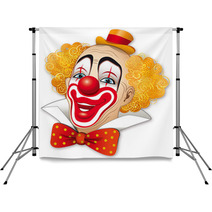 Clown Con I Capelli Rossi Su Fondo Bianco Backdrops 30408467