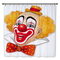 Clown Con I Capelli Rossi Su Fondo Bianco Bath Decor 30408467