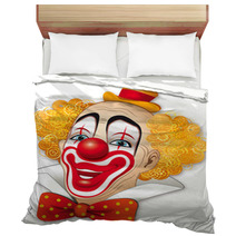 Clown Con I Capelli Rossi Su Fondo Bianco Bedding 30408467