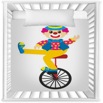 Clown Goes By Bicycle Nursery Decor 54780019