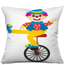 Clown Goes By Bicycle Pillows 54780019