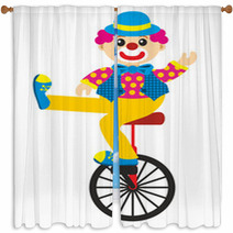 Clown Goes By Bicycle Window Curtains 54780019