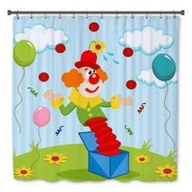 Clown Juggles Balls - Vector Illustration Bath Decor 54023253