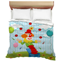 Clown Juggles Balls - Vector Illustration Bedding 54023253