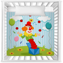 Clown Juggles Balls - Vector Illustration Nursery Decor 54023253