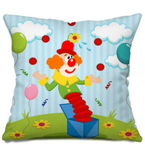 Clown Juggles Balls - Vector Illustration Pillows 54023253