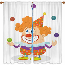 Clown Juggling Balls Window Curtains 64716304