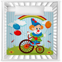 Clown On Bike - Vector Illustration Nursery Decor 58086698