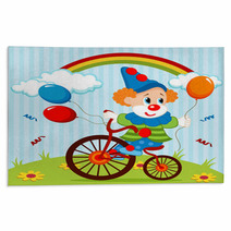 Clown On Bike - Vector Illustration Rugs 58086698