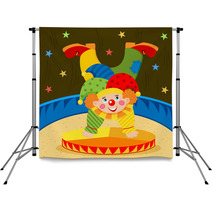 Clown On Stage - Vector Illustration Backdrops 58790843
