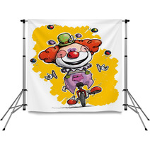 Clown On Unicycle Juggling Backdrops 59627263