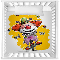 Clown On Unicycle Juggling Nursery Decor 59627263