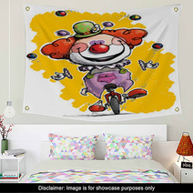 Clown On Unicycle Juggling Wall Art 59627263
