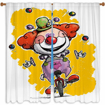 Clown On Unicycle Juggling Window Curtains 59627263