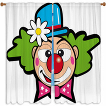 Clown With Flowers Window Curtains 7150285