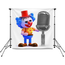 Clown With Old Microphone Backdrops 47473076