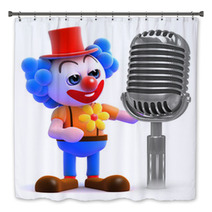 Clown With Old Microphone Bath Decor 47473076