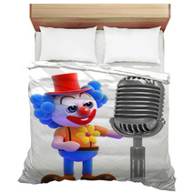 Clown With Old Microphone Bedding 47473076