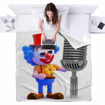 Clown With Old Microphone Blankets 47473076