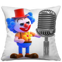 Clown With Old Microphone Pillows 47473076
