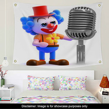 Clown With Old Microphone Wall Art 47473076
