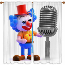 Clown With Old Microphone Window Curtains 47473076