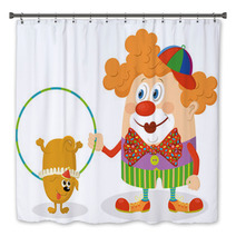 Clown With Trained Dog Bath Decor 64780573