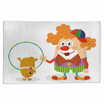 Clown With Trained Dog Rugs 64780573