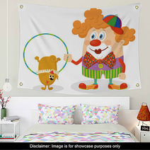 Clown With Trained Dog Wall Art 64780573