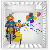 Clowns On Motor Bike Nursery Decor 1737192