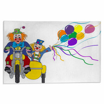 Clowns On Motor Bike Rugs 1737192