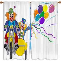 Clowns On Motor Bike Window Curtains 1737192