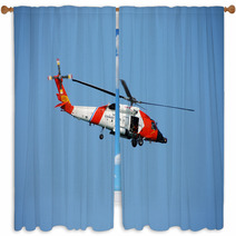 Coast Guard Rescue Helicopter Window Curtains 3975169